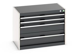 Cabinet consists of 2 x 75mm, 1 x 150mm and 1 x 200mm high drawers 100% extension drawer with internal dimensions of 675mm wide x 400mm deep. The drawers... Bott Drawer Cabinets 800 Width x 525 Depth